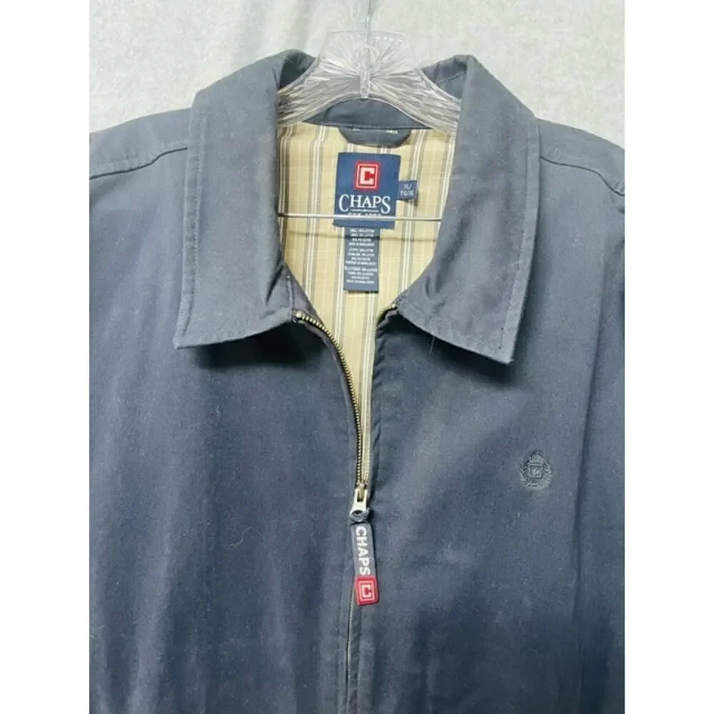 Chaps Men's Cotton XL TG XG Navy Blue Casual Jacket Inside Pocket Lined